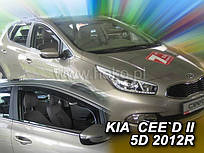 Дефлектори вікон (вітровики) Kia Ceed 2012- 5D (вставні, 2 шт.) (Heko)