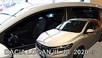 Дефлектори вікон (вітровики) Renault Logan / Dacia III 2020+ sedan (Heko) 5D (вставні, кт- 4 шт.)