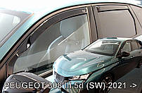 Дефлектори вікон (вітровики) Peugeot 308 III 2021+ SW=комбі (Heko) 5D (вставні, 4 шт.)