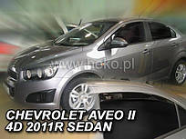 Дефлектори вікон (вітровики) Chevrolet Aveo 2011+ 4D (вставні, кт- 4 шт.) Sedan (Heko)