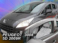 Дефлектори вікон (вітровики) Peugeot 3008 2009+ 5D (вставні, кт- 4 шт.) (Heko)