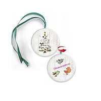 Підвіска-хенгер двостороння Мир Різдво Надія/Обирай радість 10 см (зелена стрічка) хрпх70004з100мм