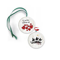 Підвіска-хенгер двостороння Мудрі люди шукають/О як він любить нас 10 см (зелена стрічка) хрпх70005з100мм