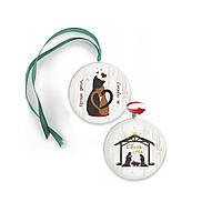 Підвіска-хенгер двостороння Свята ніч/Краще двом як одному 10 см (зелена стрічка) хрпх70006з100мм