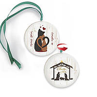 Підвіска-хенгер двостороння Свята ніч/Краще двом як одному 15 см (зелена стрічка) хрпх70006з150мм