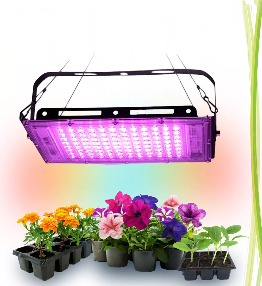 Світлодіодний фітопрожектор для рослин/теплиць GL-100W 96 LED від мережі 220В