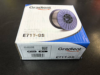 Дріт зварювальний з флюсом без газу Gradient E71T-GS Ф0,8 мм 1 кг (виробництва Китай, самозахисна