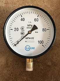 МП4-У2 Манометр загальнотехнічний 1000 кгс/см2 (100МПа) Ф160 мм М20*1,5 радіальний (UAM Україна)