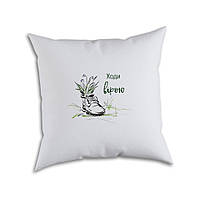 Подушка саржева біла 40х40 "Ходи вірою"