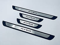 Накладки на пороги Chevrolet Aveo (T300) 2006+ (хром-пласт) TAN24