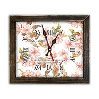 Пластиковий годинник з дерев'яною рамою Усе Він прегарним зробив хрг5001у