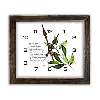 Пластиковий годинник з дерев'яною рамою Бо так Бог полюбив хрг5003у