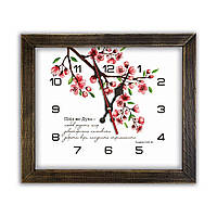 Пластиковий годинник з дерев'яною рамою Плід же Духа хрг5004у