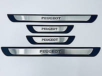 Накладки на пороги Peugeot 3008 (хром-пласт) TAN24