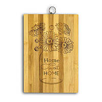 Кухонна дошка бамбукова з гравіюванням Home sweet home 22х32 хрдг0004у