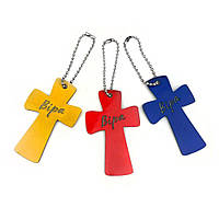 Брелок світловідбиваючий на ланцюжку Віра (хрест) в асортименті хрбс2004у