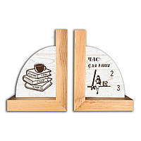 Підставка для книг (букенд) Час для книг/Більше книг, більше пригод (коричнева) хрпк002ду