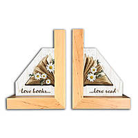 Підставка для книг (букенд) Love books/Love read (коричнева) хрпк007ду