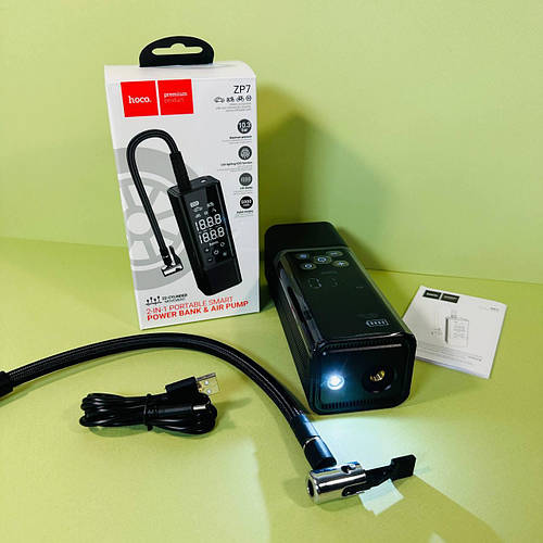 Аккумуляторный компрессор для подкачки шин с LED-дисплеем и режимом ...