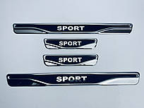 Універсальні накладки на пороги SPORT для Volvo S40 2003+ (хром-карбон) TAN24