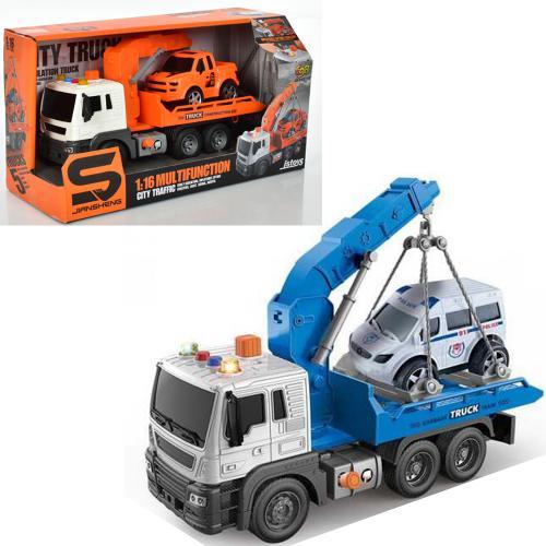 Евакуатор інерція, 24см, звук, світло, машинка 10см, 2види, в кор. 33*17,5*13см (12шт), фото 1