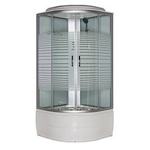 Душовий бокс Vivia 95 BF JK White Line 90х90х217 см на високому піддоні тоноване скло, фото 5