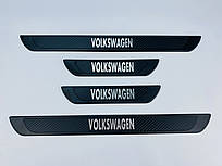 Накладки на пороги Volkswagen Passat B4 (чорний хром-карбон) TAN24