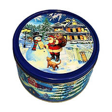 Солодкий новорічний подарунок з цукерками №44 в металевій коробочці, 900 г. замовлення від 12 шт.