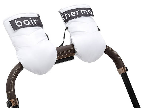 Перчатки для коляски Bair Thermo Mittens white swan Білі, фото 1