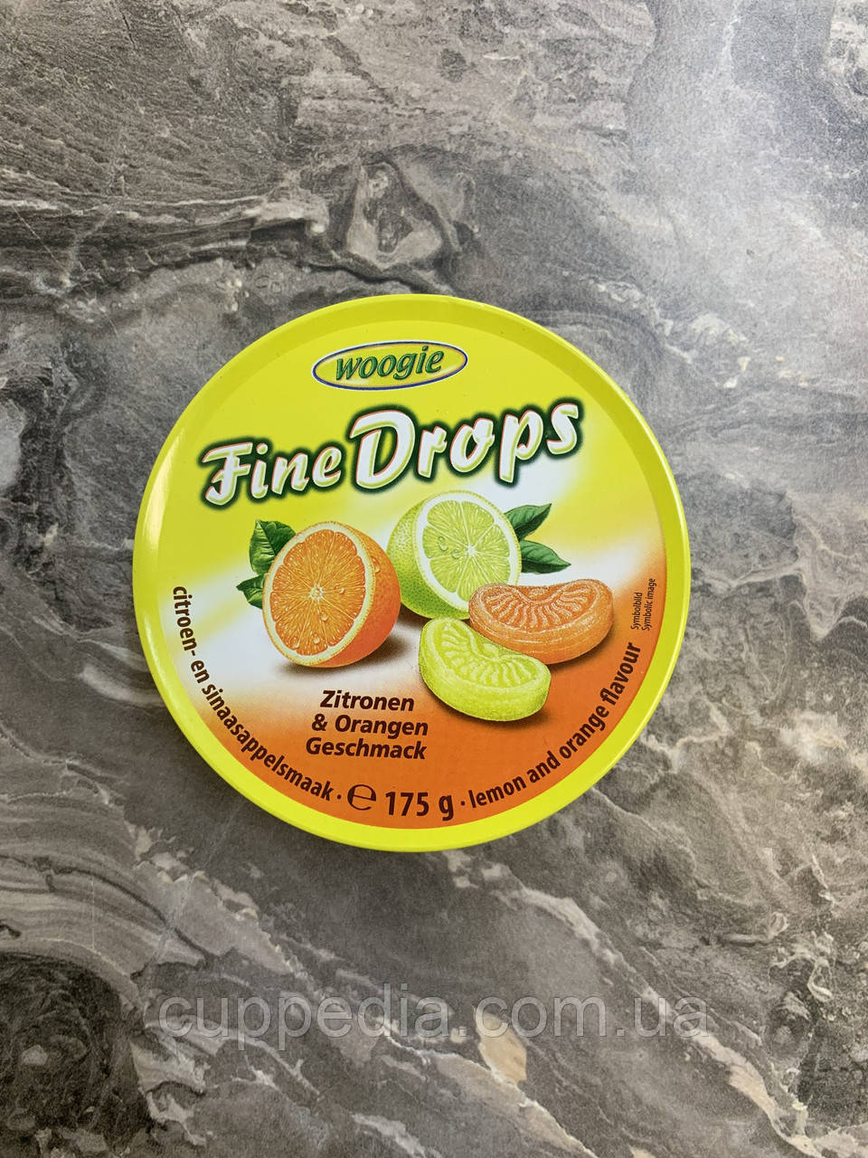 Льодяники Woogie Fine Drops зі смаком апельсина та лимона 175 грм