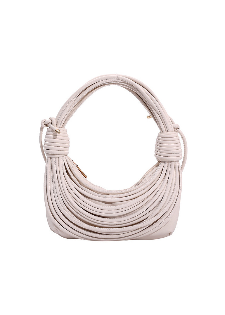Жіноча сумка хобо багет 10405 через плече біла молочна, фото 1