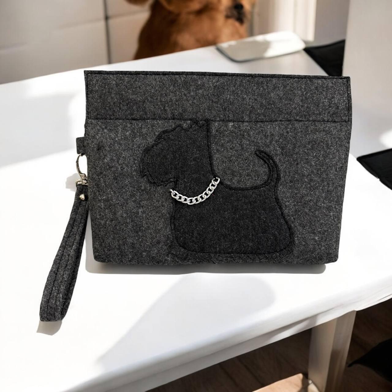 Сумочка-клатч Betty Pretty з сукна сіра KL19GRYDOG, фото 1