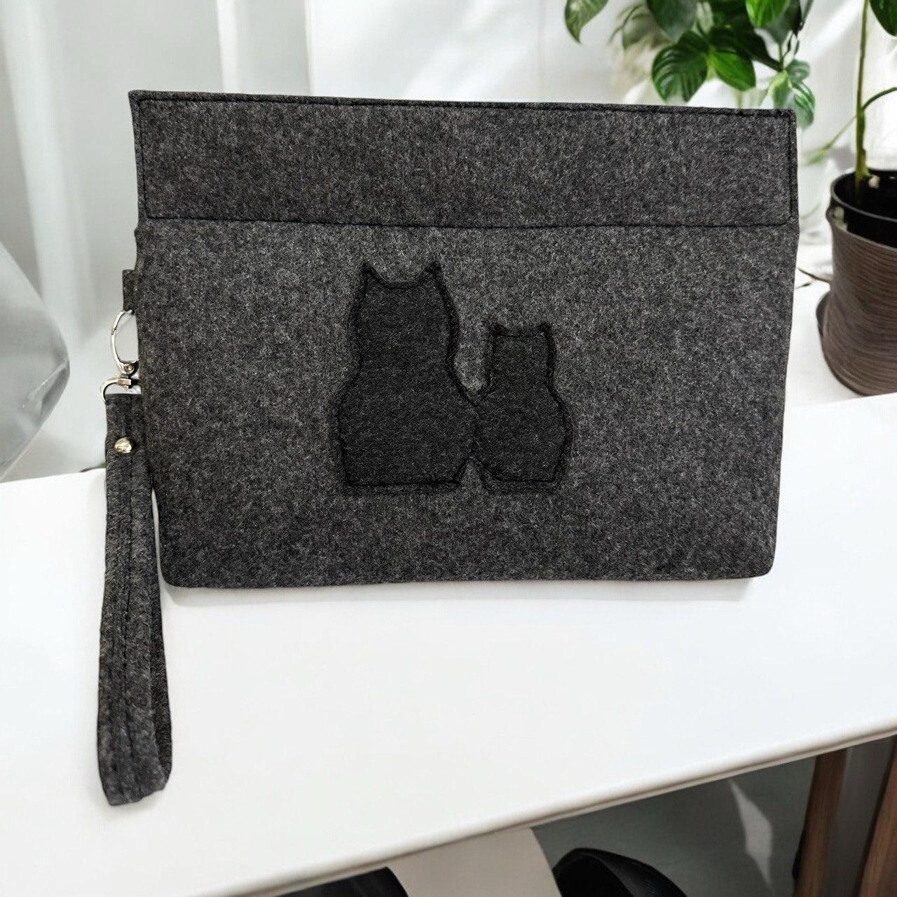 Сумочка-клатч Betty Pretty з сукна сіра KL19GRYCAT, фото 1