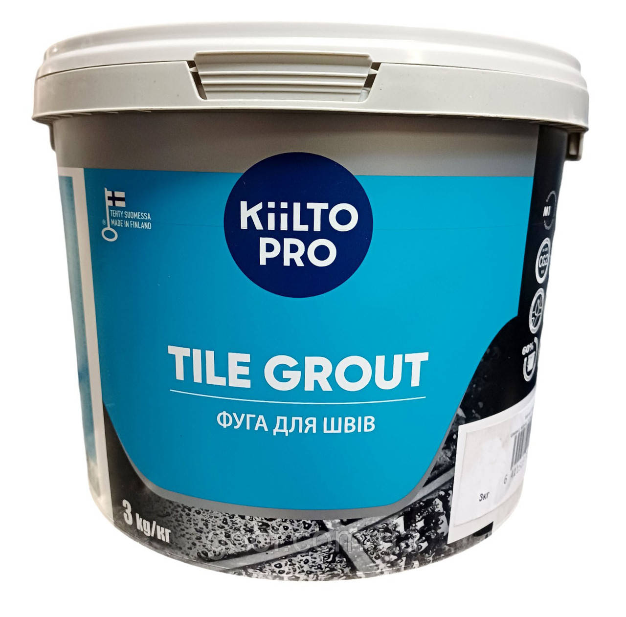 Затирка фуга для швів плитки Kiilto Pro Tile Grout Saumalaasti колір чорний № 50 відро 3 кг.