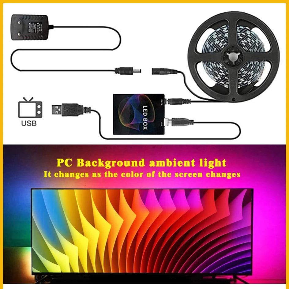 Розумна Динамічна LED підсвітка монітора 60 ламп/метр, 4 метра Ambilight для ПК і Android-TV, Adalight Dream, Ambibox, Ambilight і