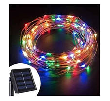 Гірлянда Крапля роси Rgb колір із сонячною панеллю 10m/100led 209237, фото 3