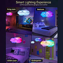 Світлодіодна 3D Led-лампа у формі хмари з керуванням від телефона-пульта та Rgb підсвіткою Cloud Light 209242, фото 5