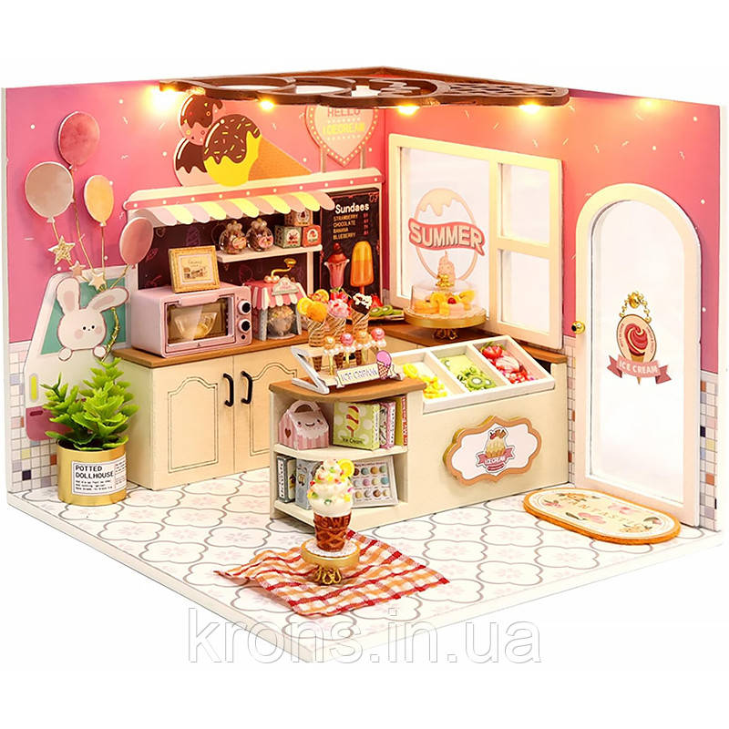 Ляльковий будинок конструктор DIY Cute Room H-023 Магазин морозива Щастя, фото 1