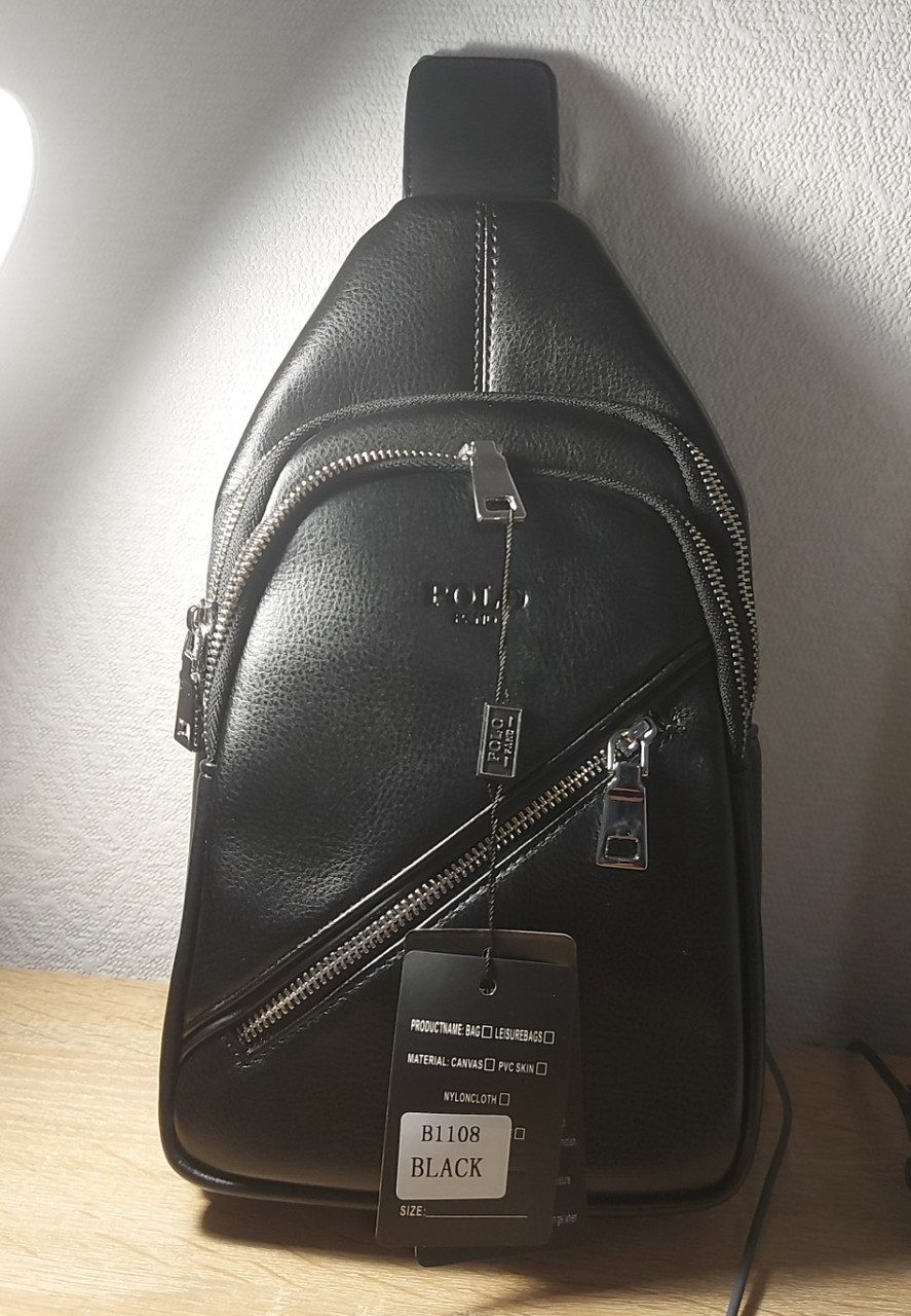 Сумка Чоловіча На Плече POLO 1108 black.Купити чоловічі сумки-планшети гуртом і в роздріб в Україні, фото 1