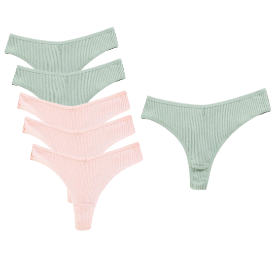 Набір стрингів S-М 6 шт. SMY рожевий, фото 1