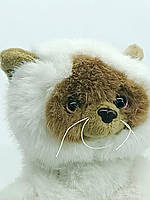 М'яка іграшка Shantou «Сіамський котик» білий з рудими вушками (13 см) C6304-1, фото 2