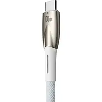 Кабель Baseus Glimmer Series Fast Charging Cable USB to Type-C 100W 1m CADH000402 White, фото 3