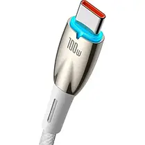 Кабель Baseus Glimmer Series Fast Charging Cable USB to Type-C 100W 1m CADH000402 White, фото 4