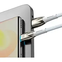 Кабель Baseus Glimmer Series Fast Charging Cable USB to Type-C 100W 1m CADH000402 White, фото 6