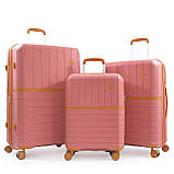 Валіза середня M поліпропілен пудра 67x45x26+5/82л/3.8кг/Snowbal 49403, фото 10