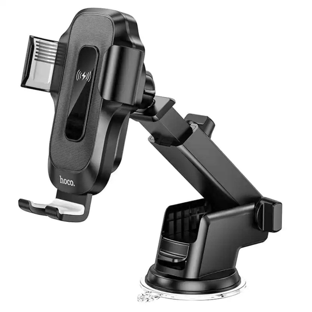 Автотримач для телефона з БЗП HOCO HW3 Wise automatic induction wireless fast charging car holder(center