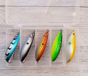 Незачепляйка блешня Iron Minnow Spoon 80мм 18гр 5шт набір в коробці