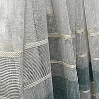 Готовий Турецький тюль з льону на тасьмі Розмір 600на270см Якісна гардина в полоску