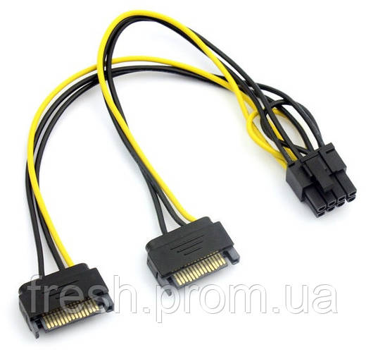 Кабель-переходник SATA 2x15Pin на 8Pin для видеокарты Voltronic ...