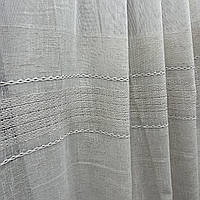 Готовий Турецький тюль з льону на тасьмі Розмір 400на270см Якісна гардина Колір білий